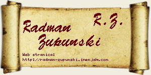 Radman Župunski vizit kartica